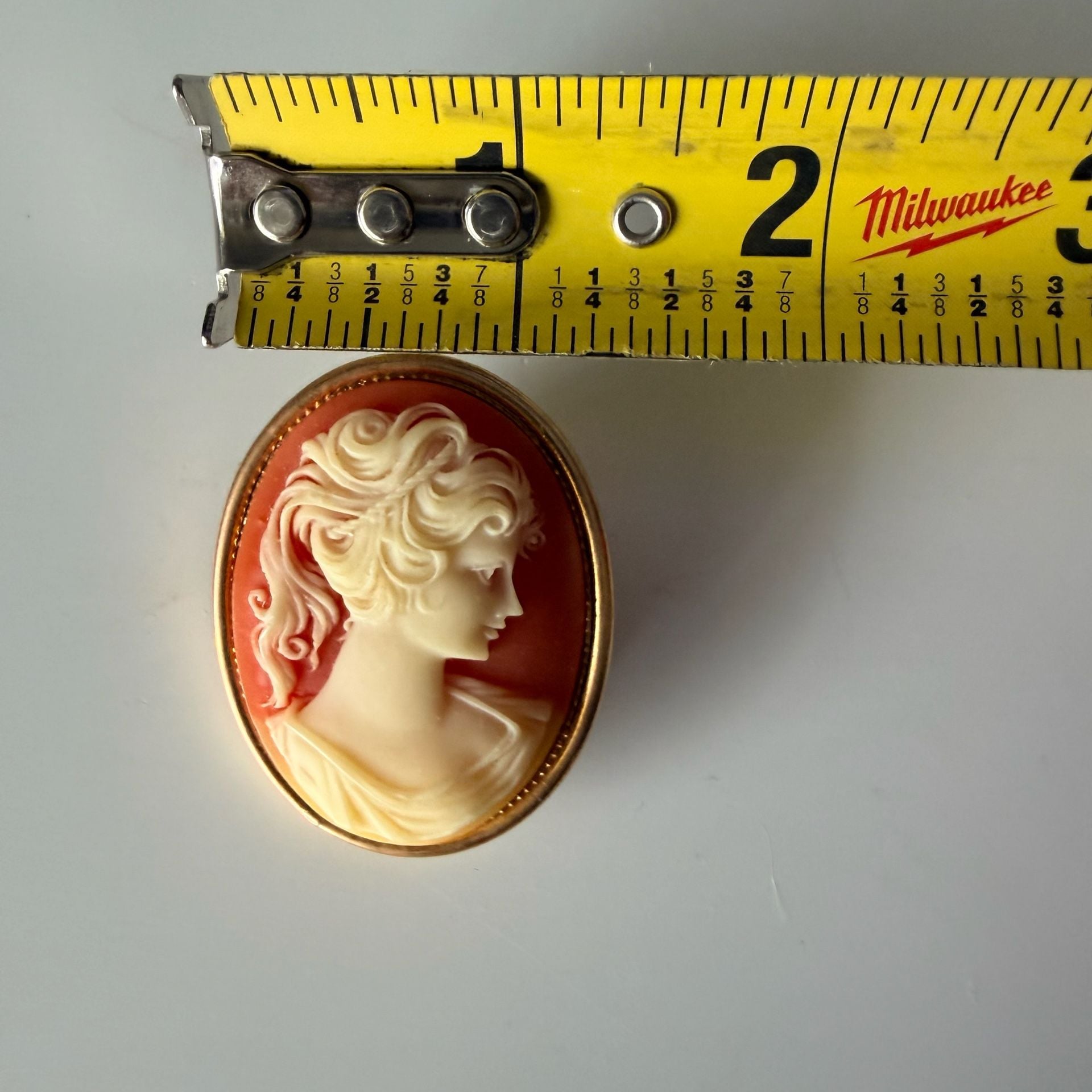 Avon Cameo Brooch Oval Locket Pin 1970s Perfume Brooch 6