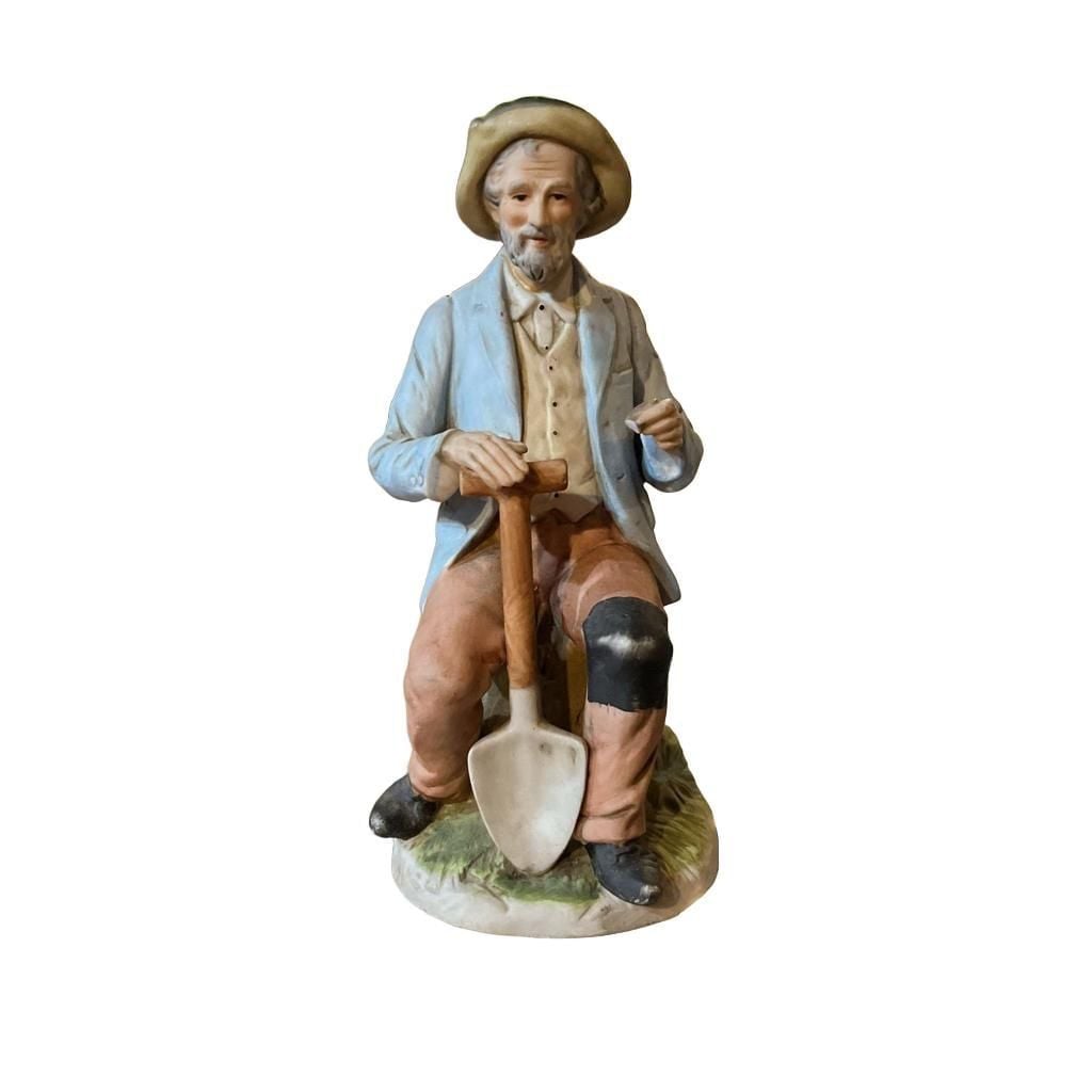 HOMCO #1433 Old Man with Shovel & Pipe Porcelain Figurine 3