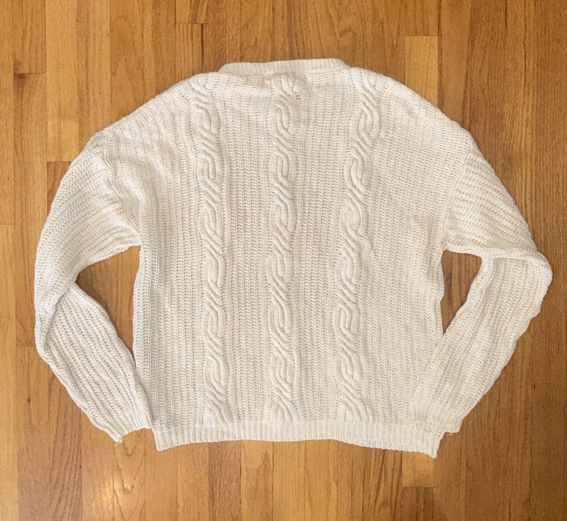 Royalsilk Silk Cotton Blend Knit Pull Over Cream Sweater Womens Sz XL 7
