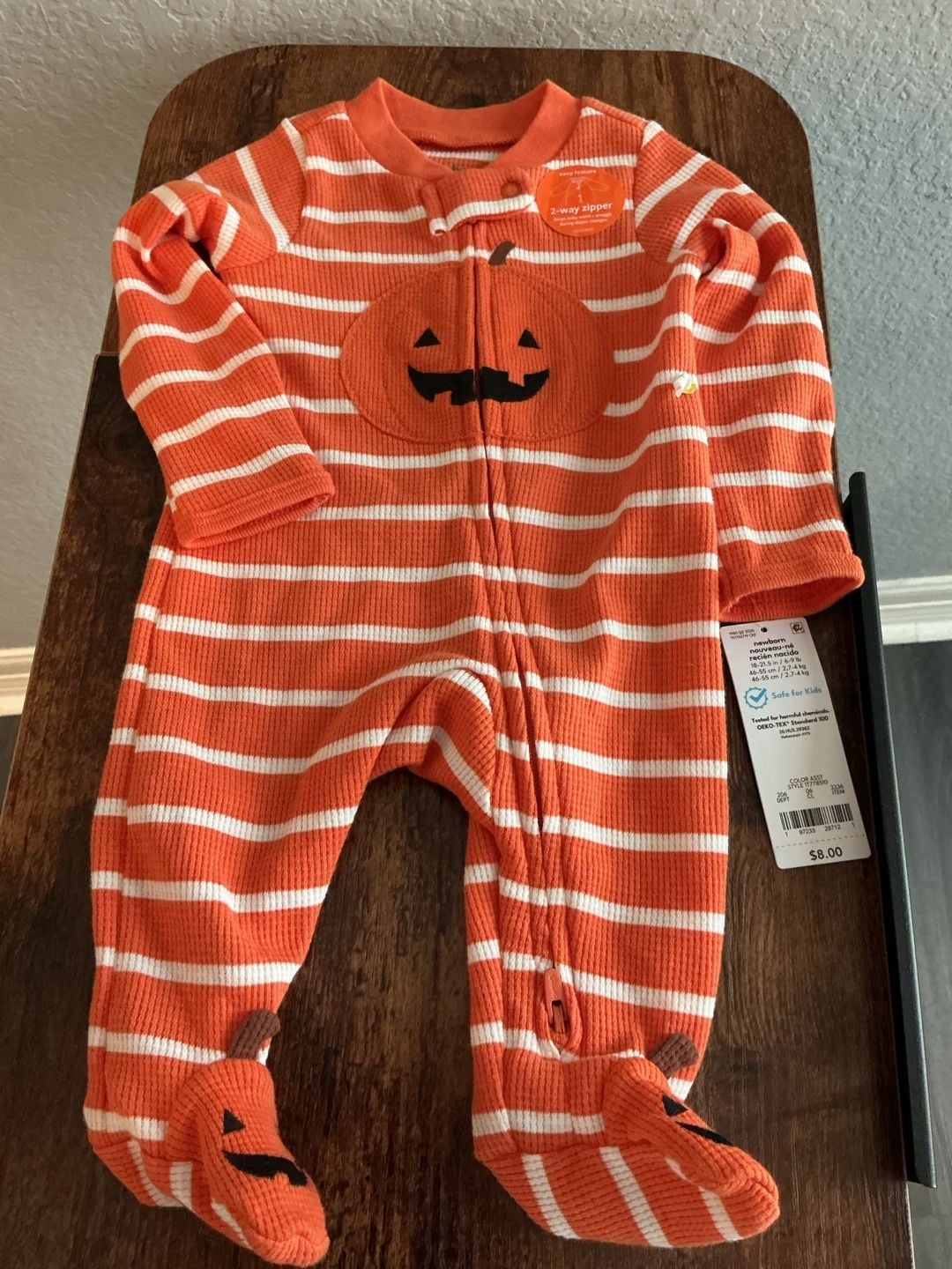 Carter's & Cat & Jack Halloween Bundle Boo Pumpkin one piece-Romper Newborn 2