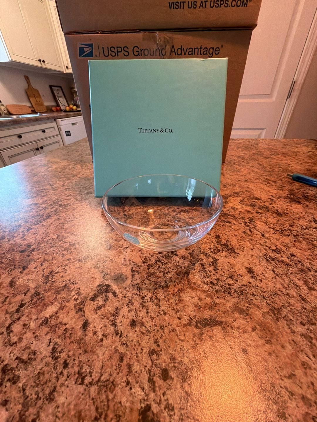Tiffany & Co. Crystal Round Plain Bowl In Box 1