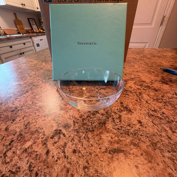 Tiffany & Co. Crystal Round Plain Bowl In Box