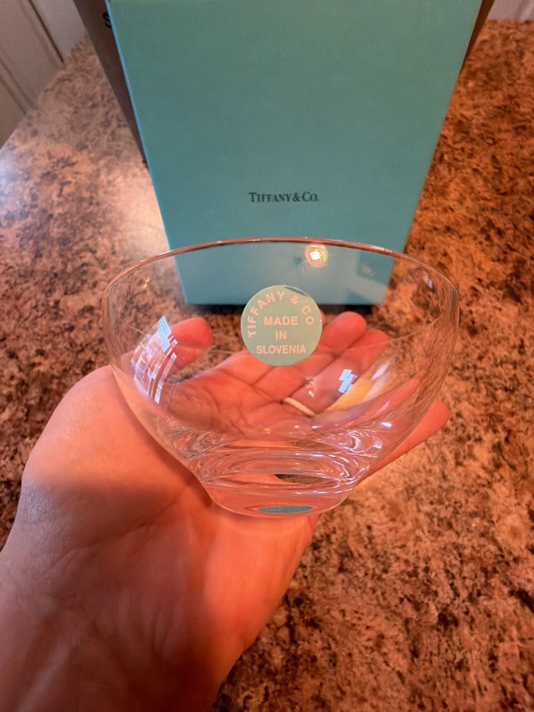Tiffany & Co. Crystal Round Plain Bowl In Box 2