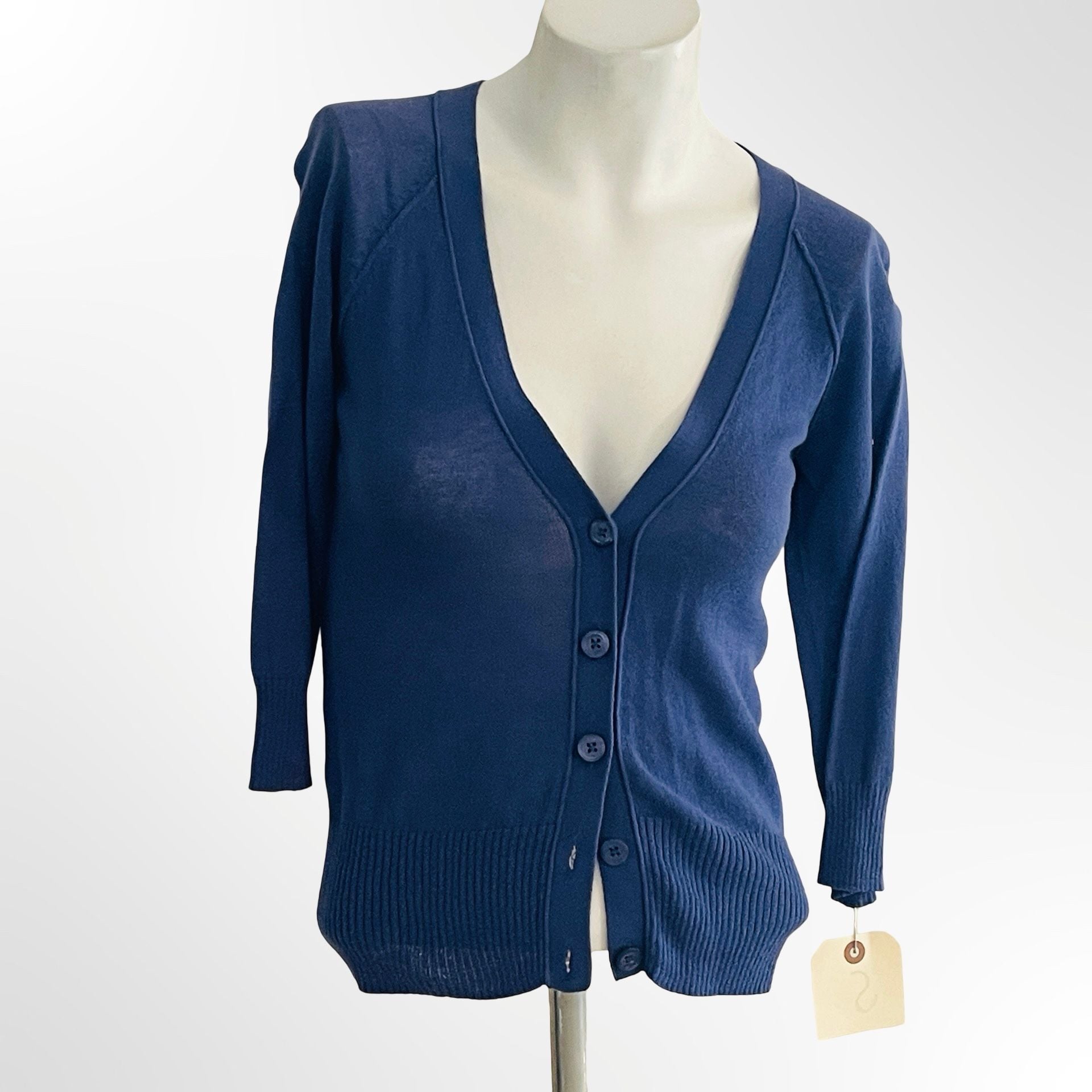 bp. V-Neck Cardigan Size S Blue Cotton Knit Sweater 3