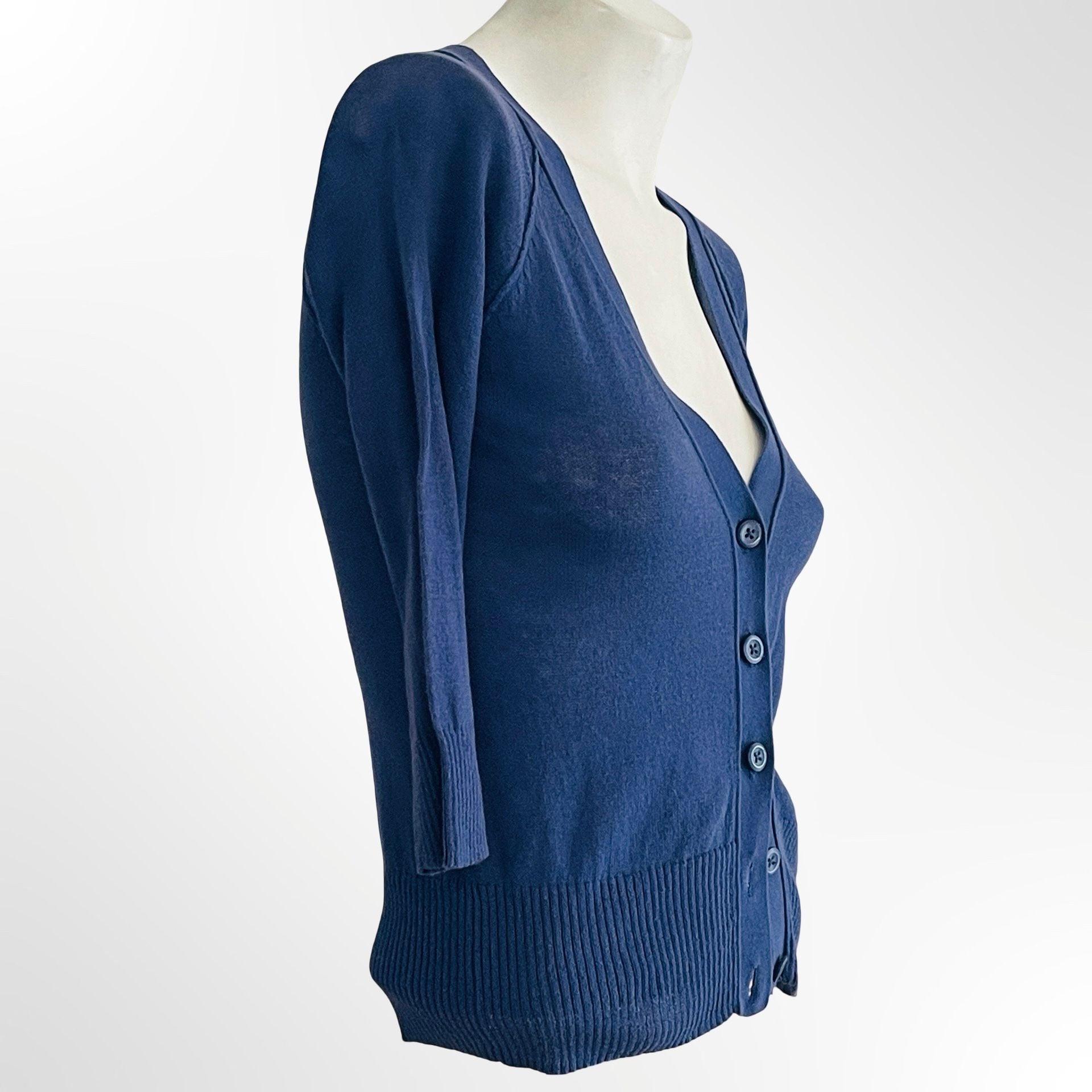 bp. V-Neck Cardigan Size S Blue Cotton Knit Sweater 4