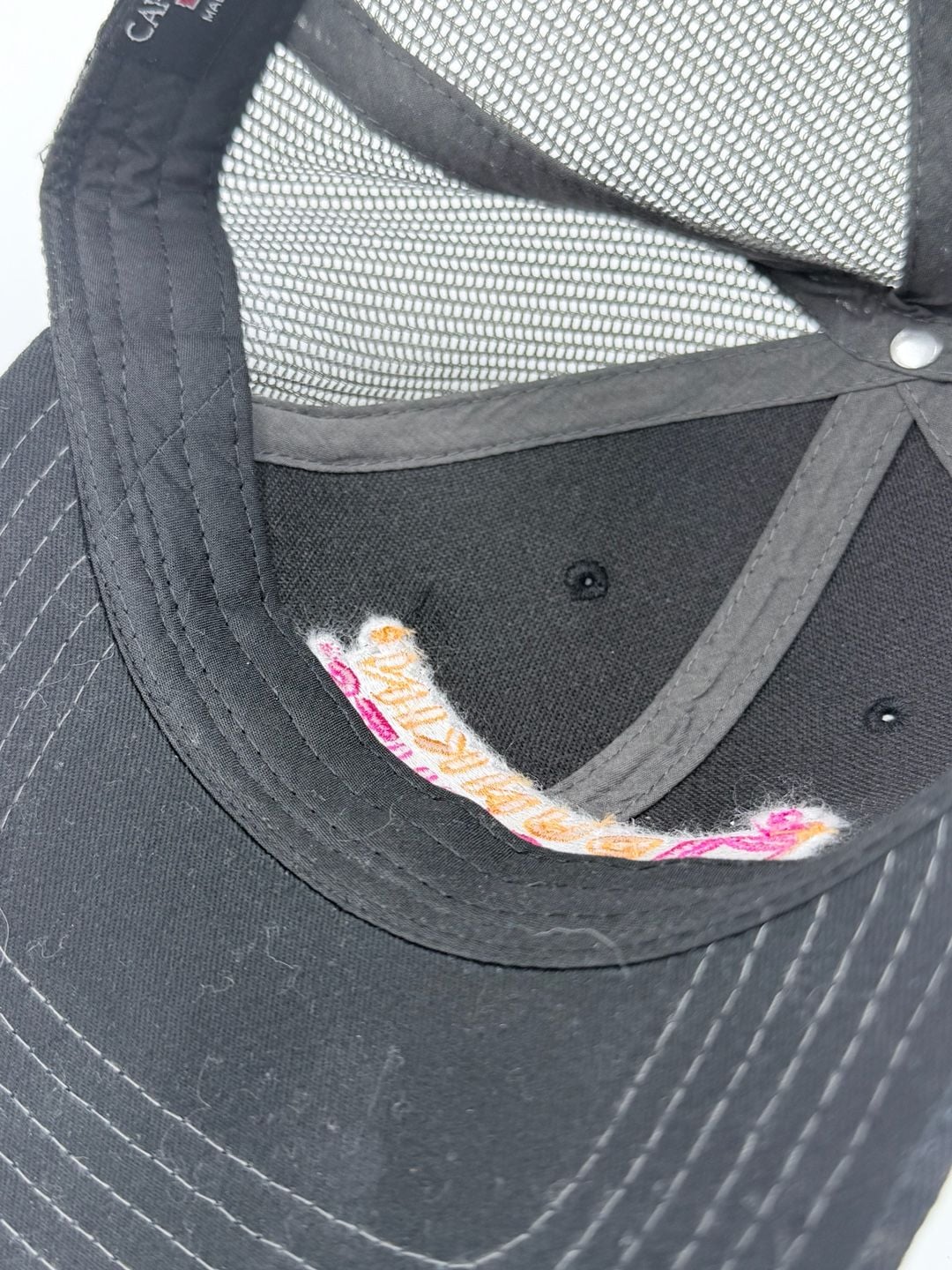 Cap America Dunkin' Donuts Trucker Hat Black Gray Mesh Snapback 8