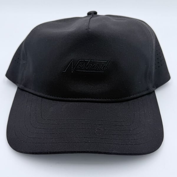 Nestrand Black Perforated Baseball Cap with Adjustable Strap