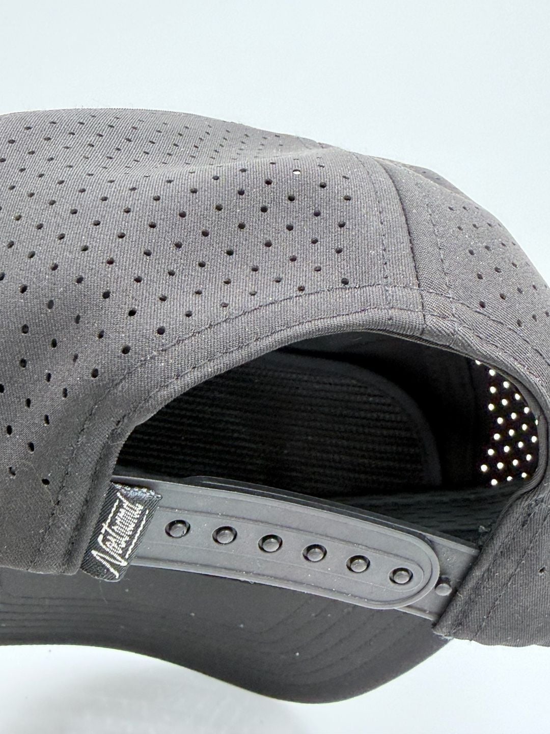 Nestrand Black Perforated Baseball Cap with Adjustable Strap 4