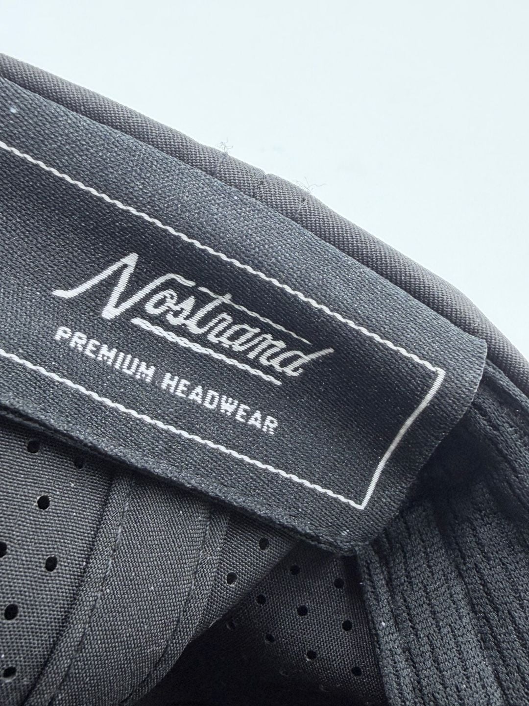 Nestrand Black Perforated Baseball Cap with Adjustable Strap 9