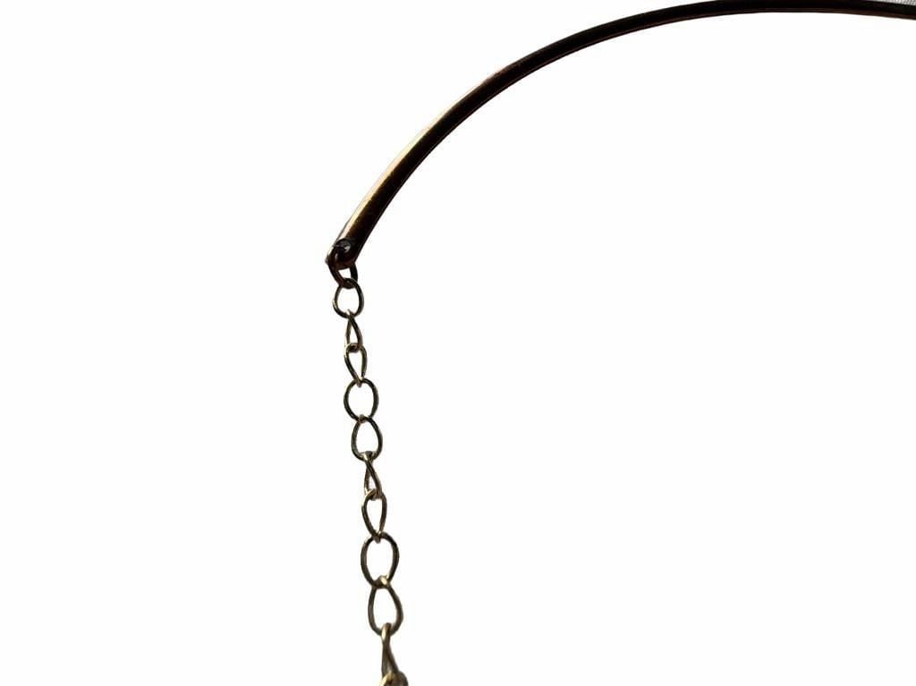 Gold-Tone Hammered Disc Collar Choker Necklace 8