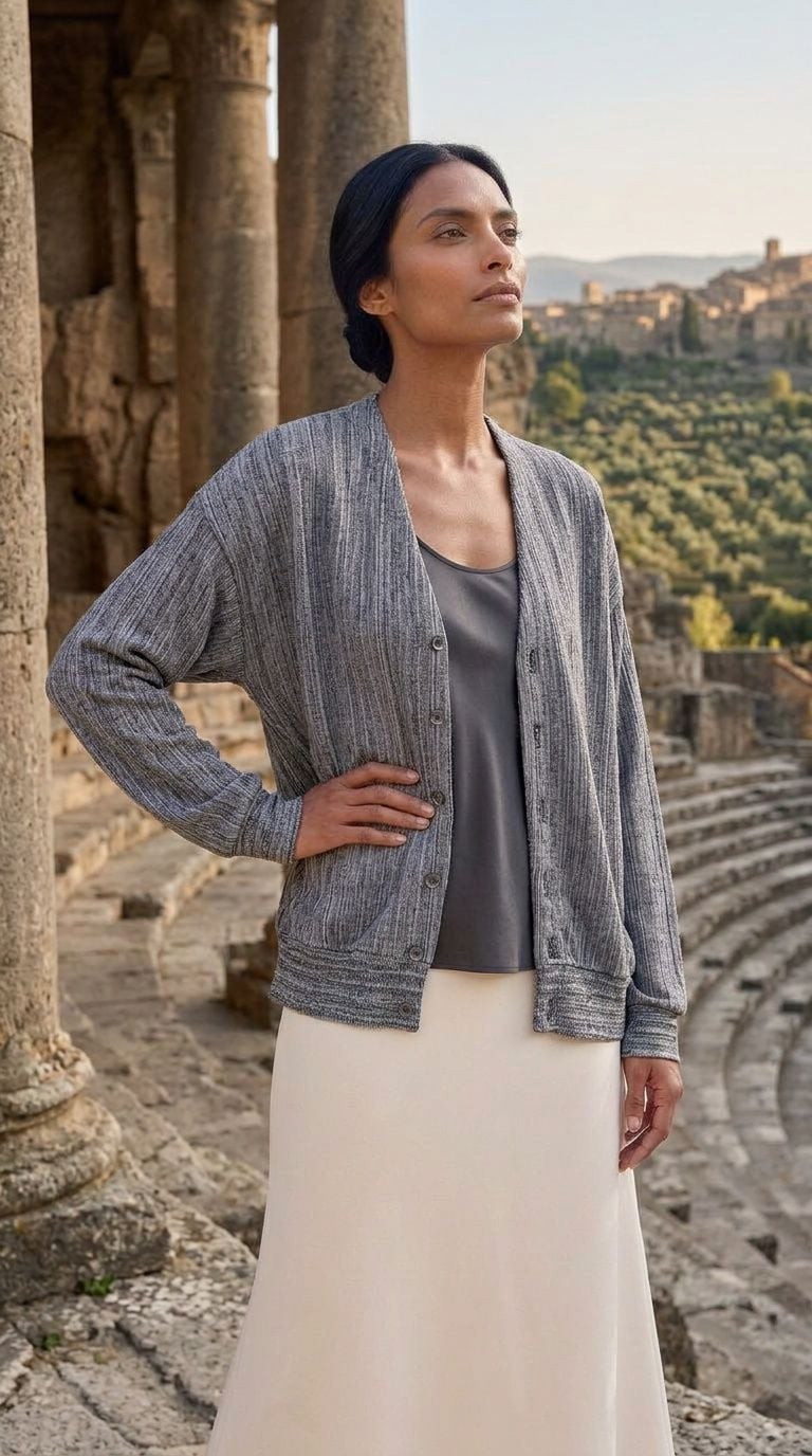 Mount Vernon Cardigan Size XL Gray Ribbed Knit V-Neck Sweater 2