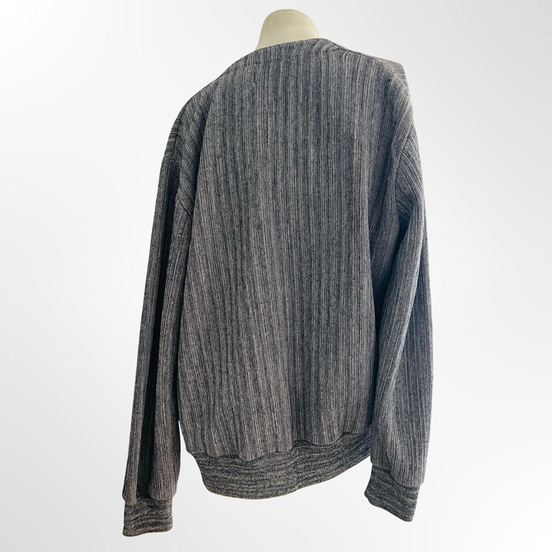 Mount Vernon Cardigan Size XL Gray Ribbed Knit V-Neck Sweater 5
