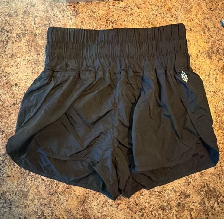 Free People FP Movement The Way Home Nylon Shorts Black Size S 1