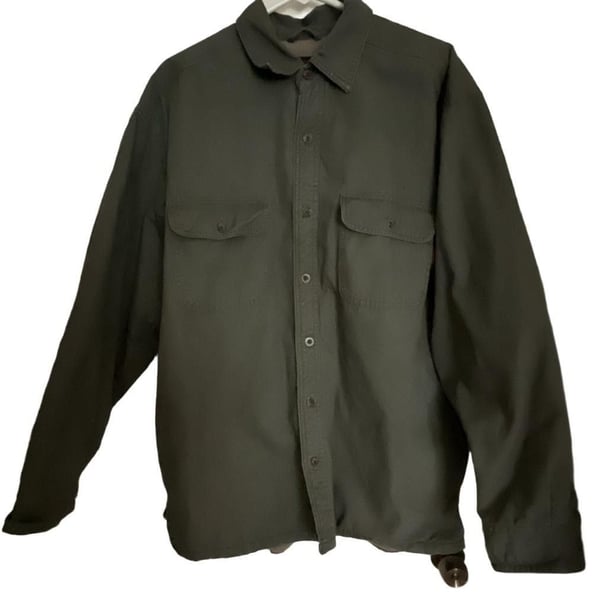 Wolverine Green Fleece Lined Button Up Shirt XL