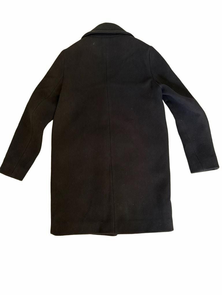 Maje Garius Asymmetric Wool-Blend Felt Coat Size 36 Midnight Blue 3