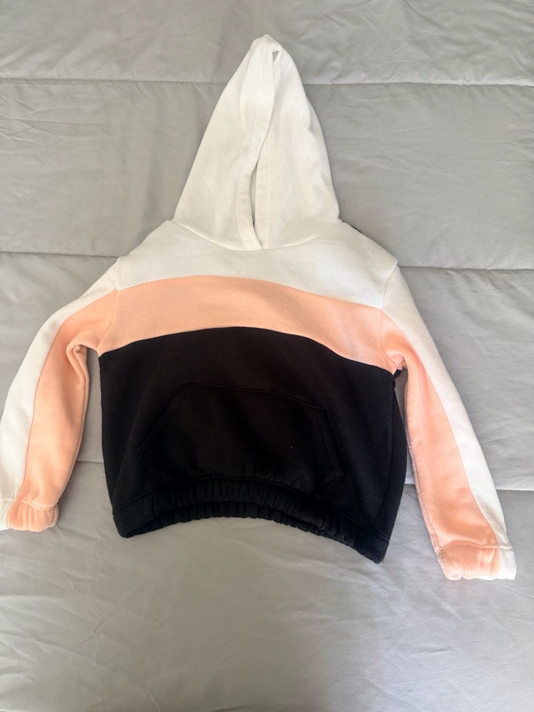 Sweet Butterfly Color Block Hoodie Size M (5/6) Black White Peach 2