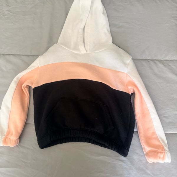 Sweet Butterfly Color Block Hoodie Size M (5/6) Black White Peach