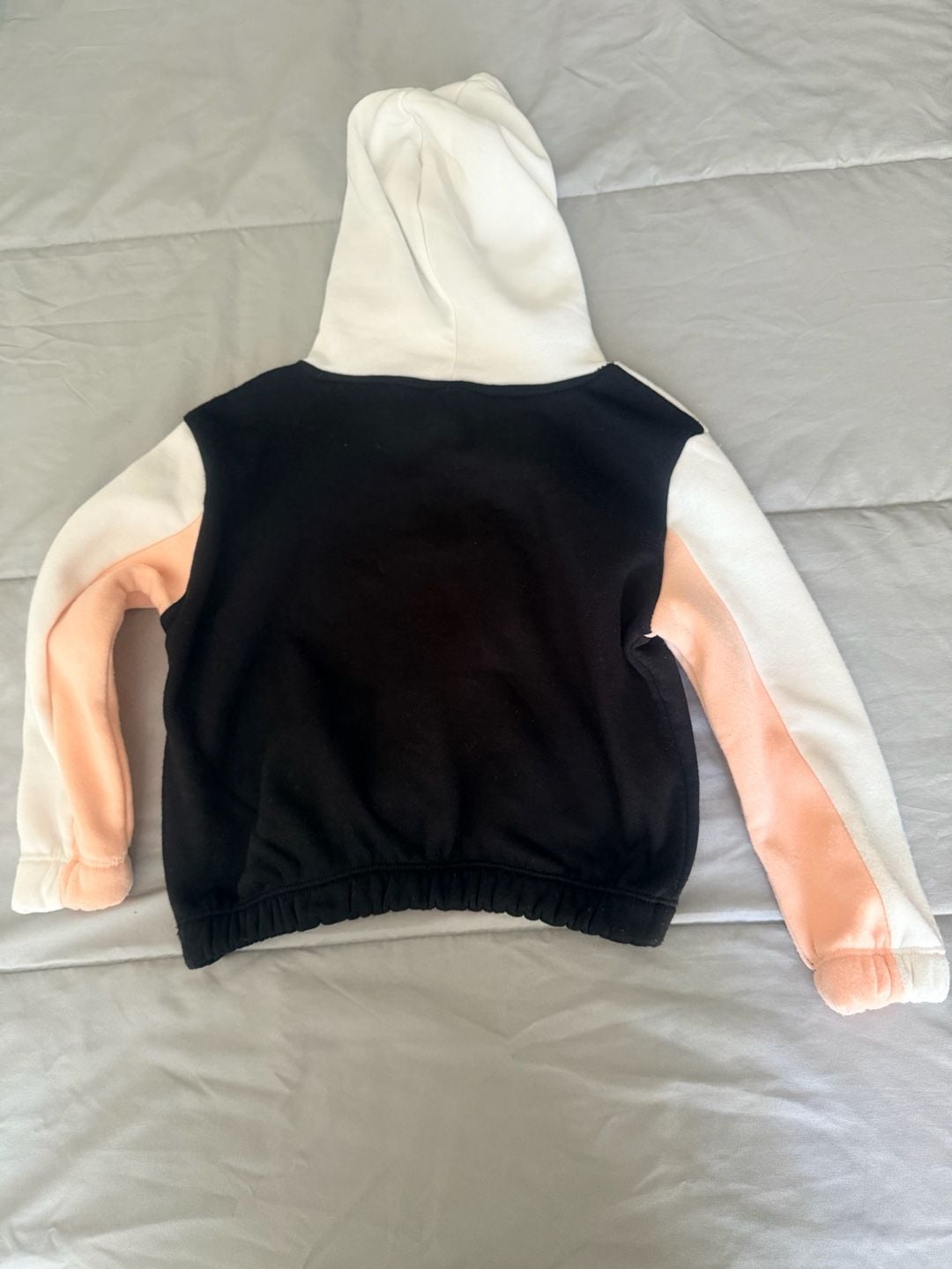 Sweet Butterfly Color Block Hoodie Size M (5/6) Black White Peach 3