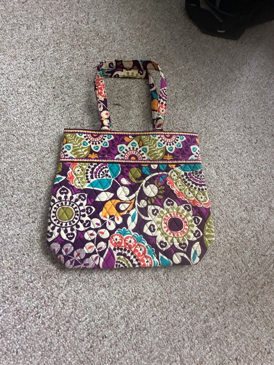 Vera Bradley Plum Crazy Quilted Tote Bag Purse 2