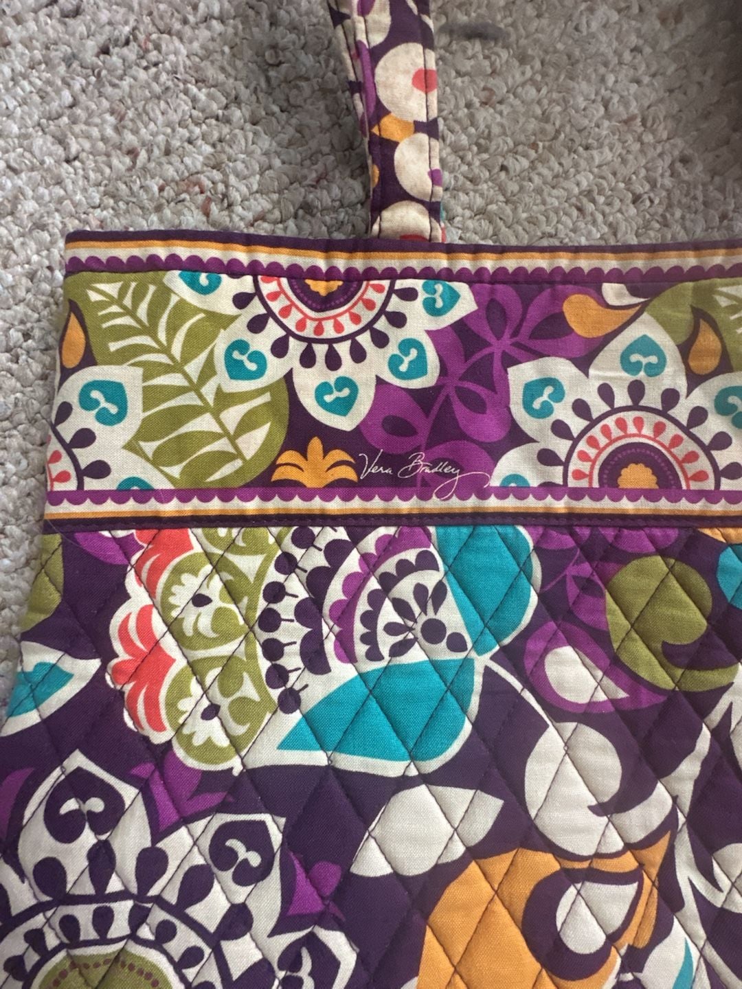 Vera Bradley Plum Crazy Quilted Tote Bag Purse 3