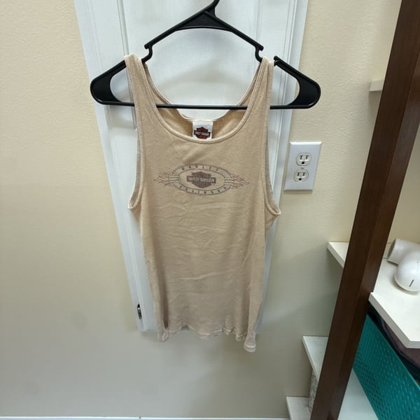 Harley-Davidson Tank Top Size XL Beige Ribbed Honolulu Hawaii