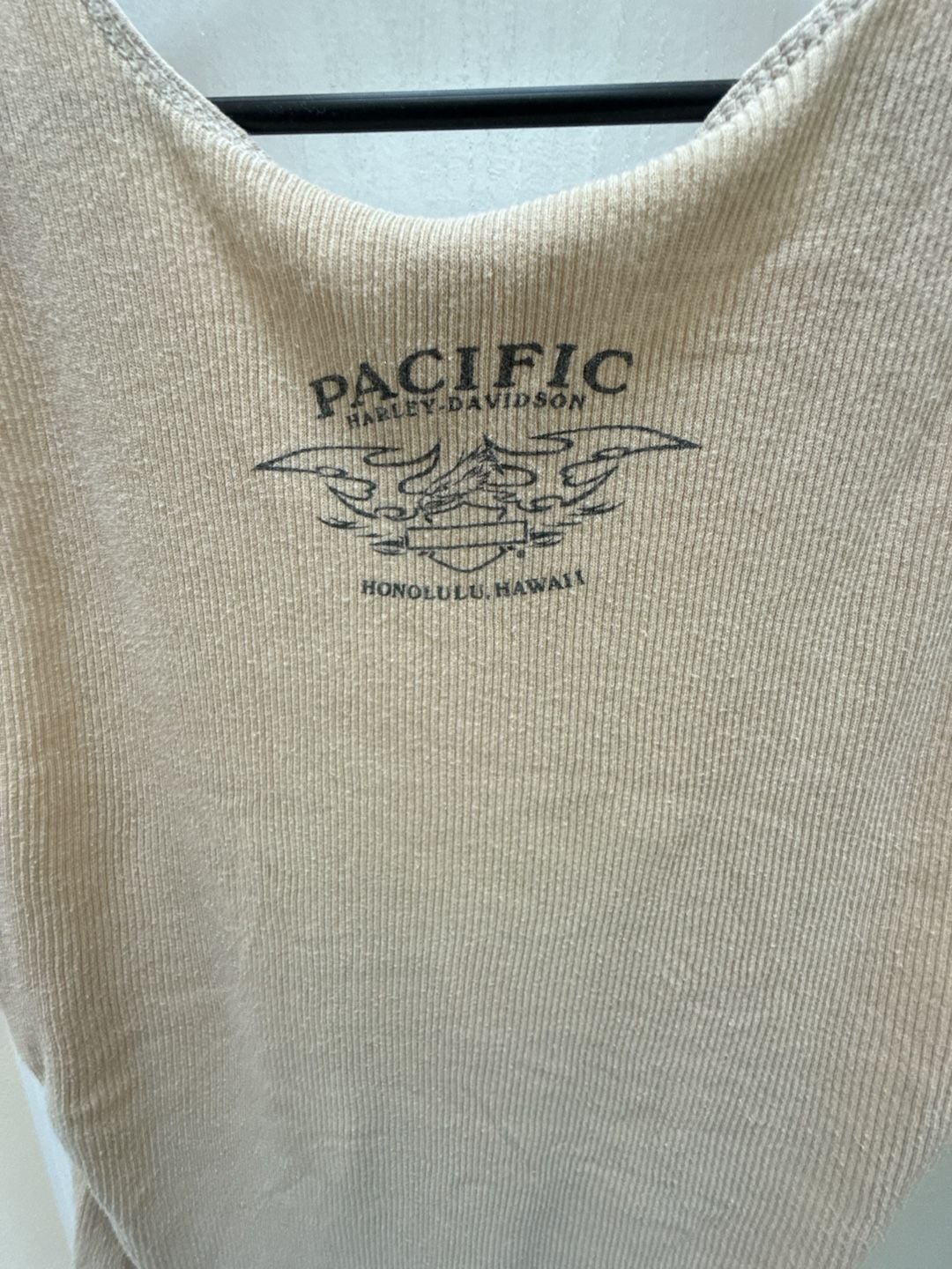 Harley-Davidson Tank Top Size XL Beige Ribbed Honolulu Hawaii 6