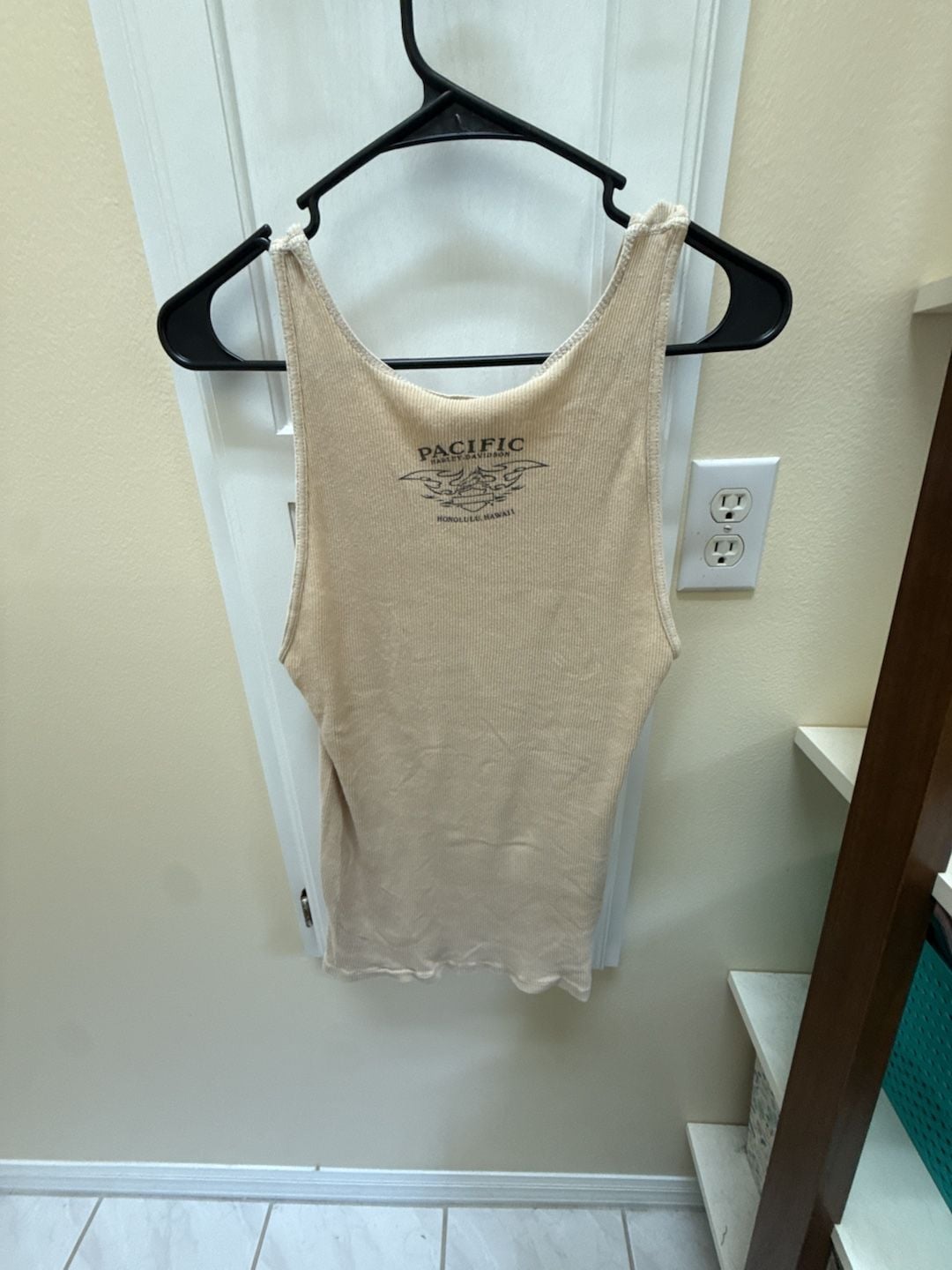 Harley-Davidson Tank Top Size XL Beige Ribbed Honolulu Hawaii 7