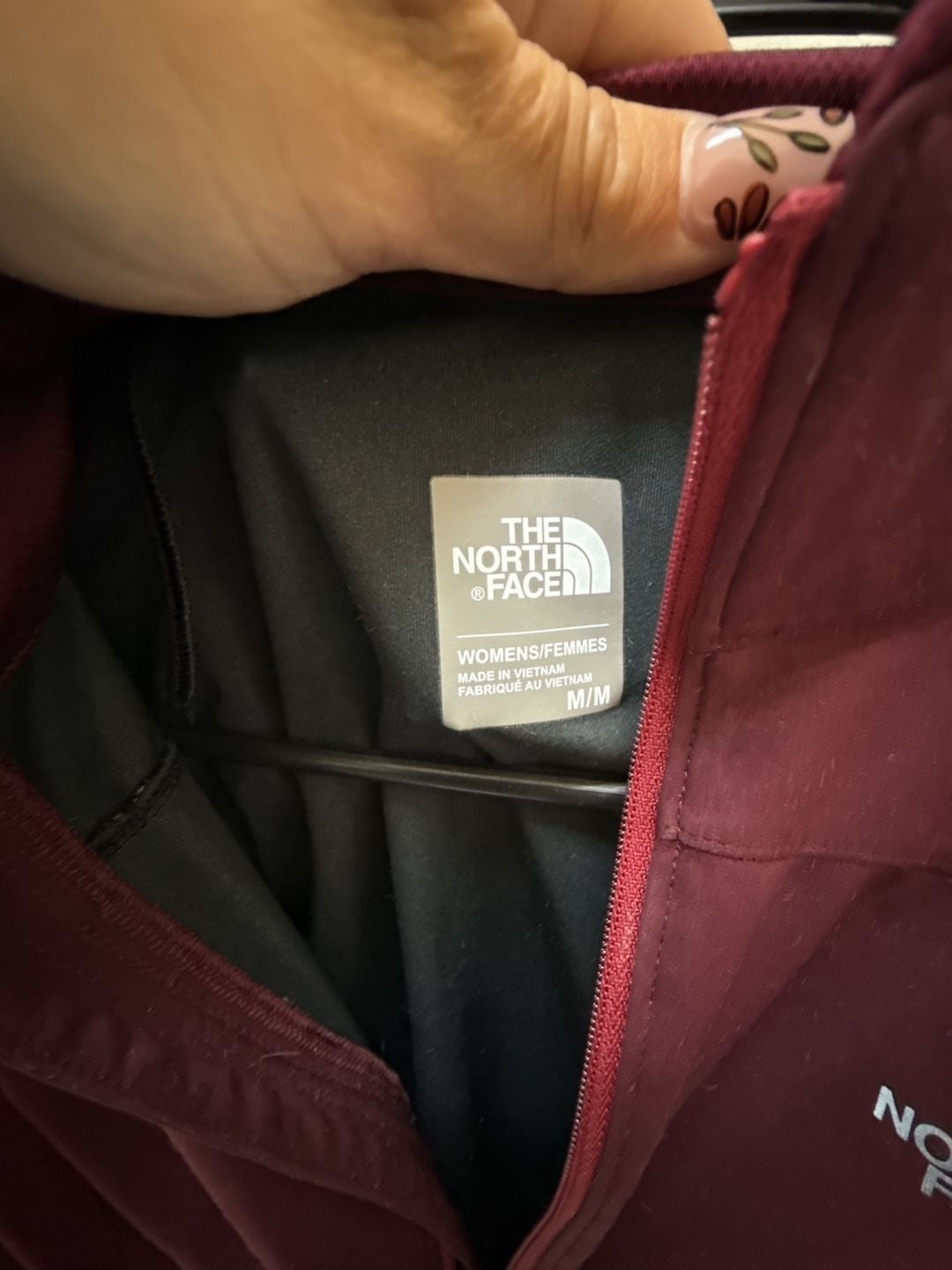 The North Face Full Zip Jacket Size M Burgundy Hooded Performance Fleece 3