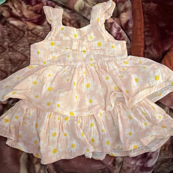 Koala Baby Dress& Diaper Cover Pink Daisy Print Set 6M