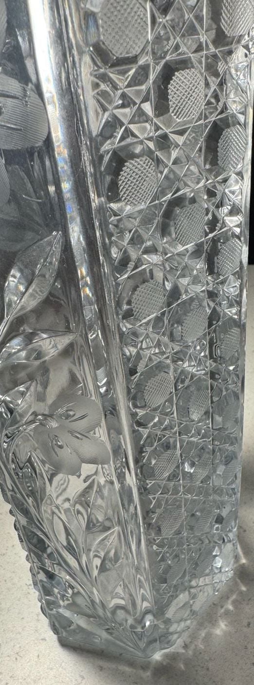 Vintage Bohemia Cut Crystal Vase Set 3