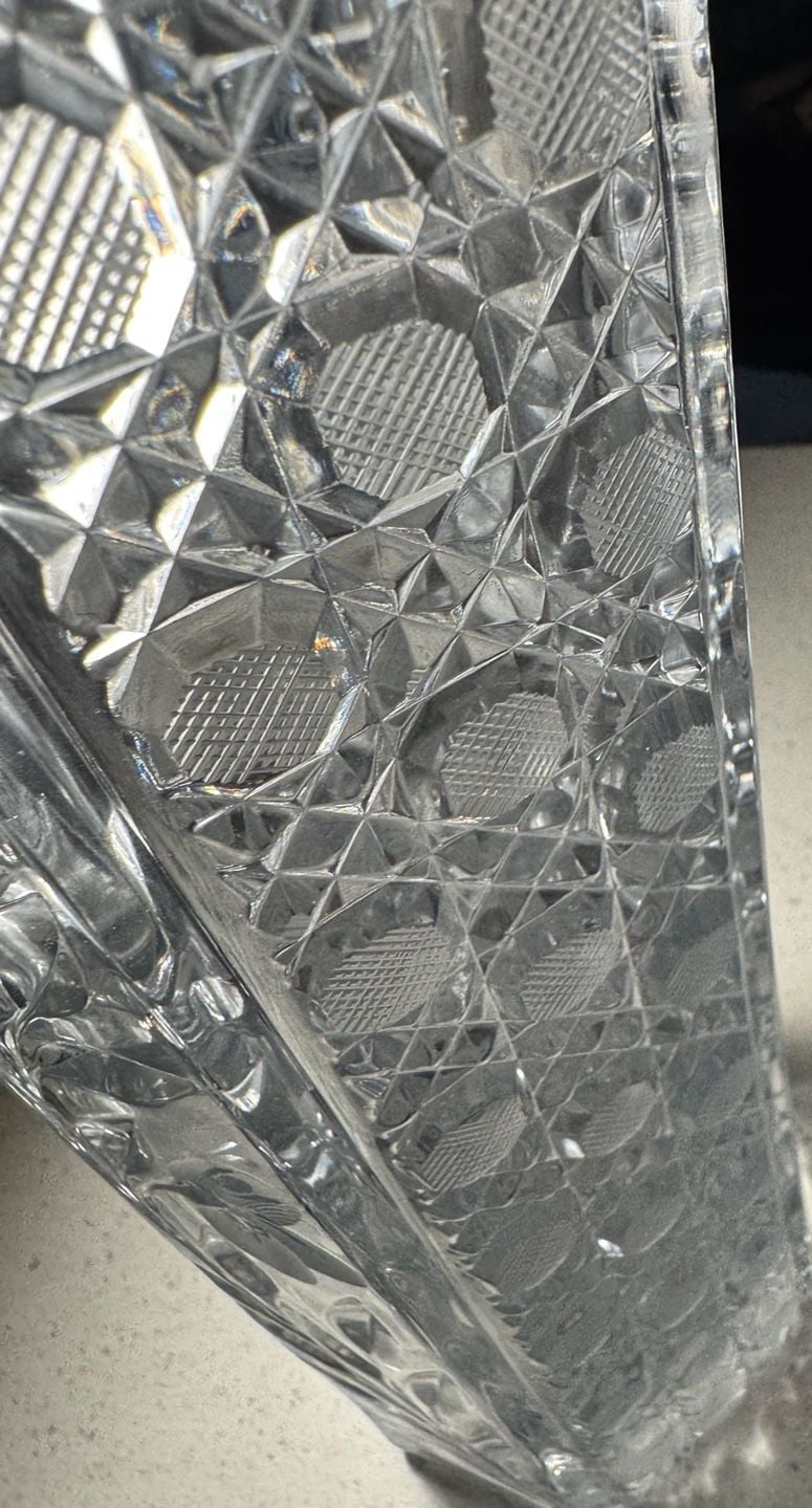 Vintage Bohemia Cut Crystal Vase Set 6