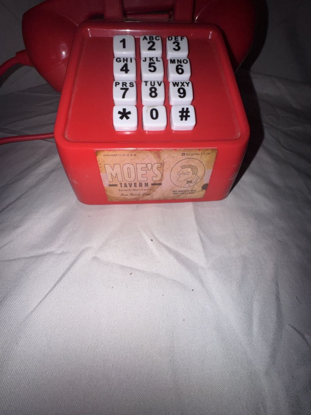 The Simpsons Moe's Tavern Red Prank Phone Desk Toy
(Working) 2