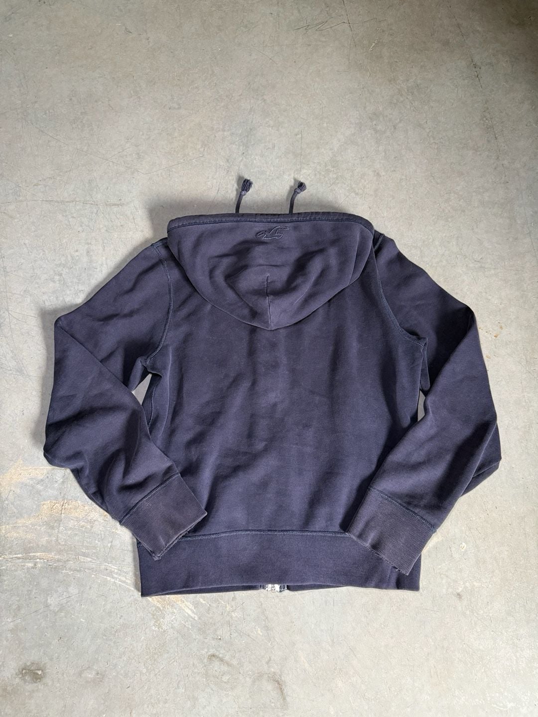 Y2K Hollister Surf Zip Up Hoodie Size L Navy Blue 3