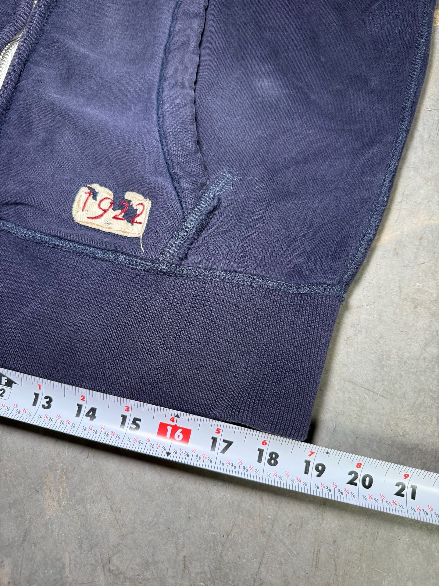 Y2K Hollister Surf Zip Up Hoodie Size L Navy Blue 7