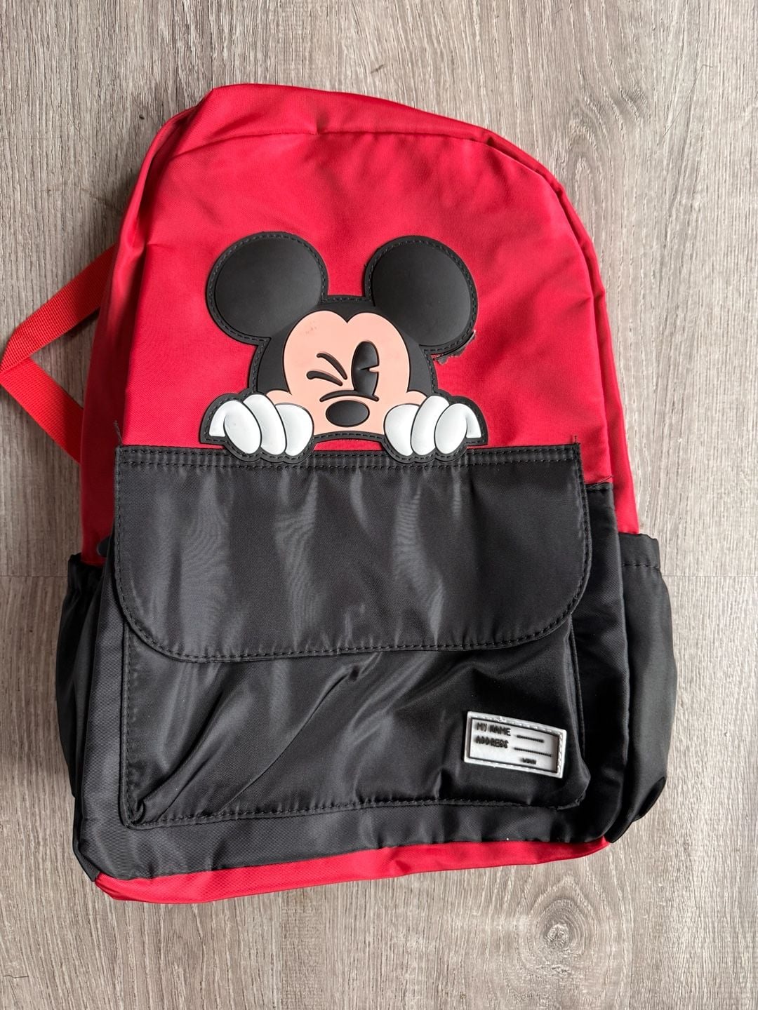 Mickey Mouse Character Face Red and Black Backpack 1