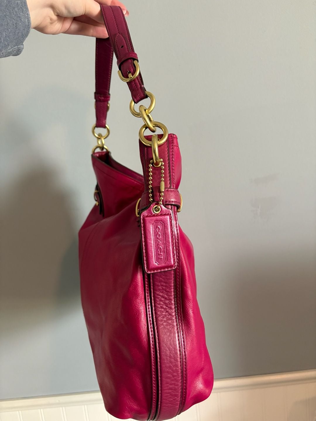 Coach Colette Plum Leather Hobo Bag 16413 4