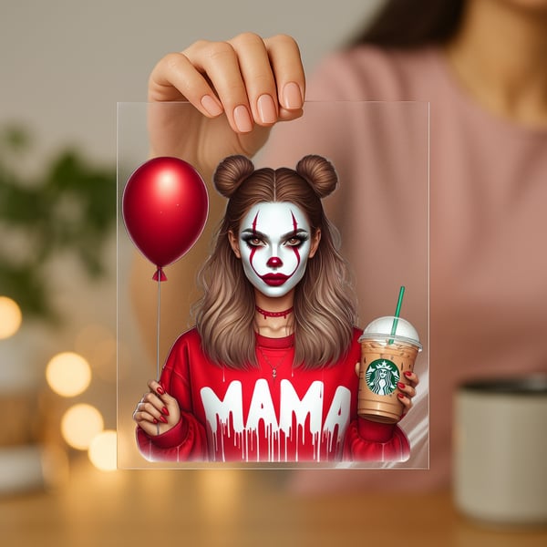 Horror Mama Iced Coffee Pennywise DTF Transfer bundles (2 PCS)