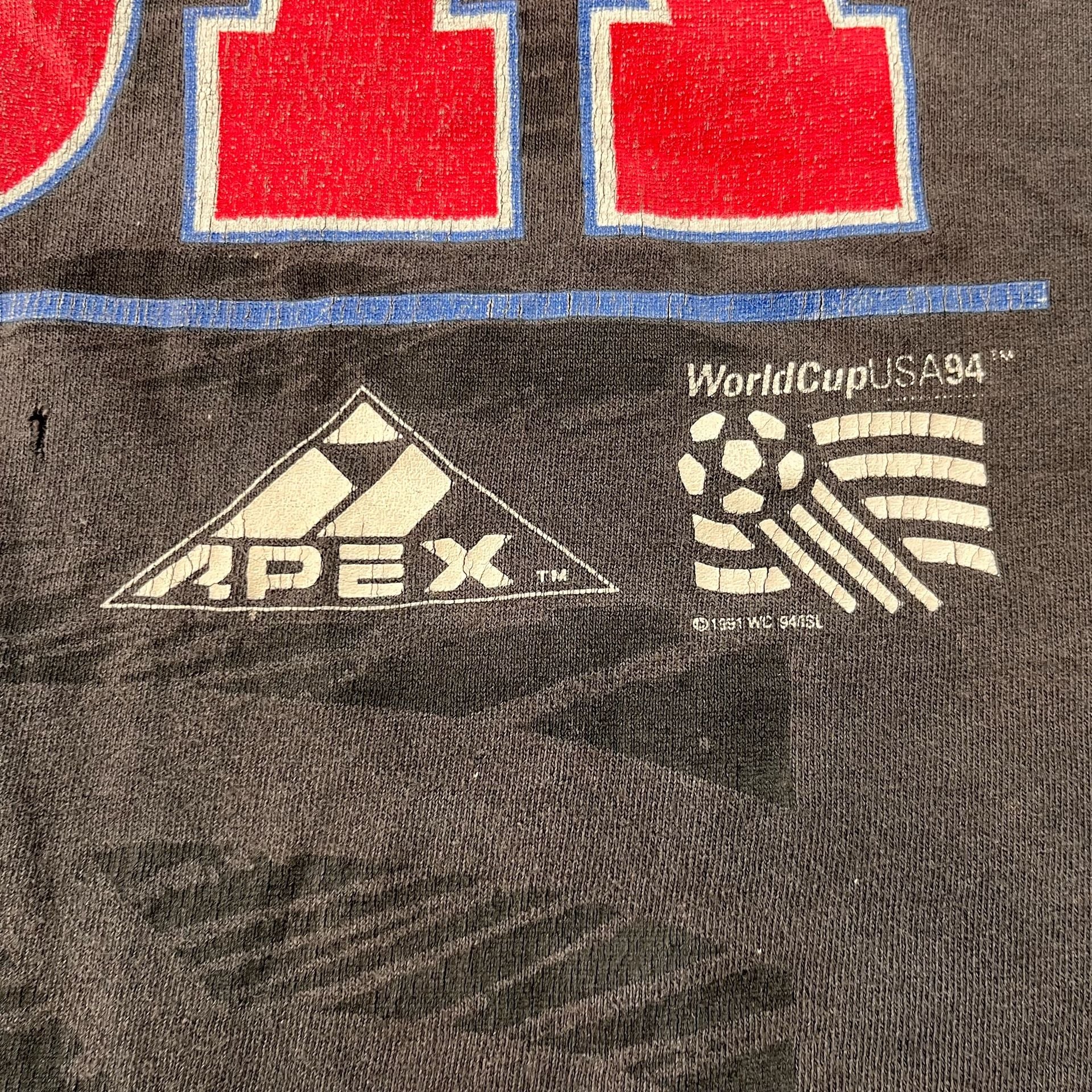 Usa World Cup 1994 Faded Black Distressed Tshirt 4