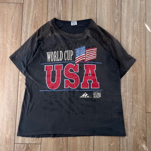 Usa World Cup 1994 Faded Black Distressed Tshirt