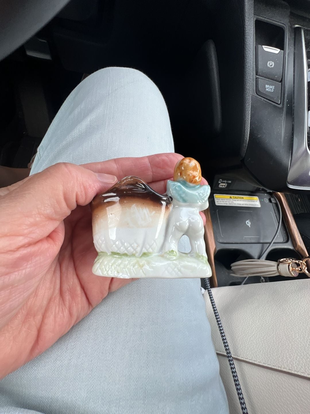 Vintage Occupied Japan Porcelain Cherub Figurine Toothpick Holder 2
