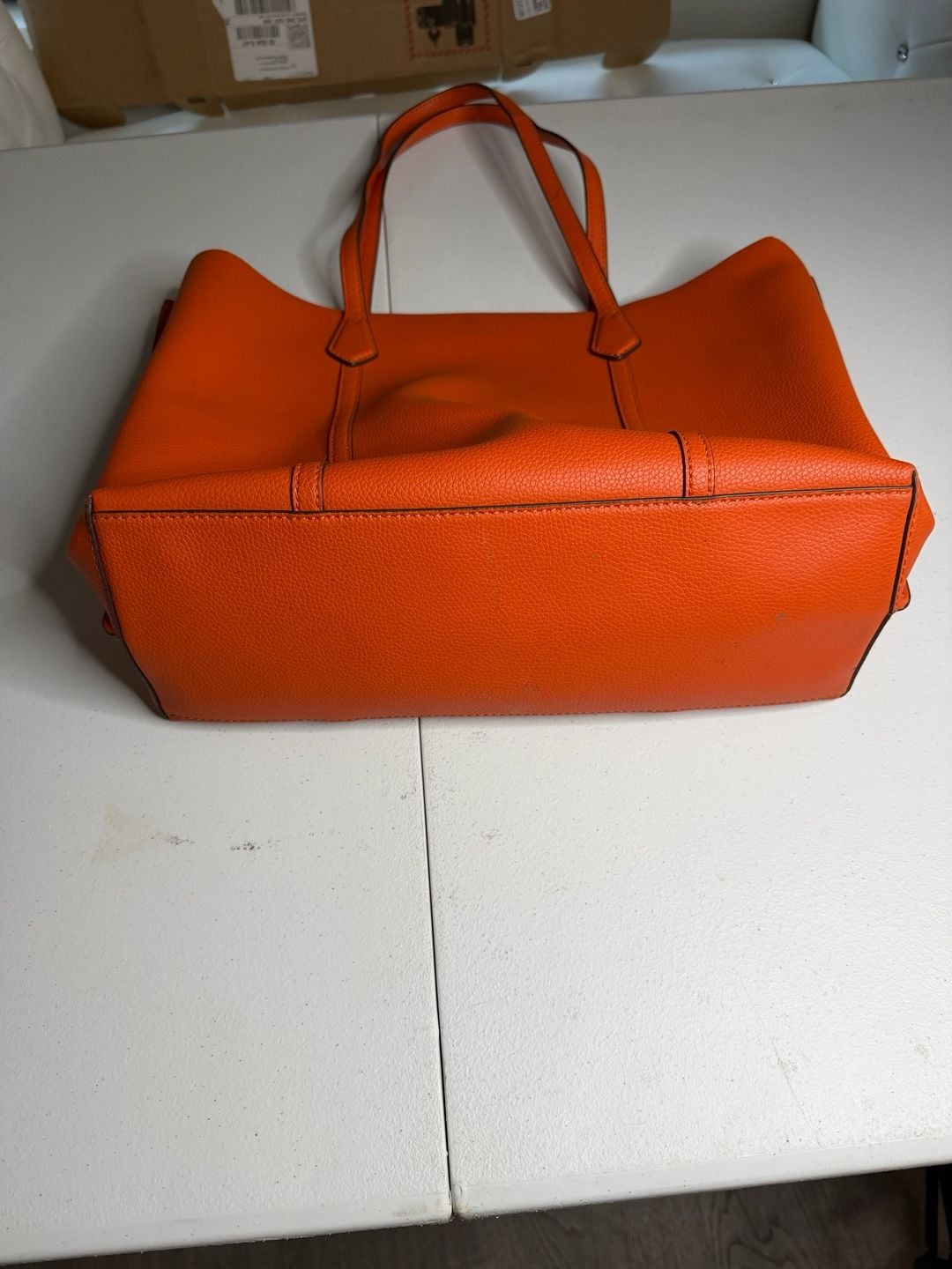 Tory Burch Perry Tote Bag Orange Leather 4