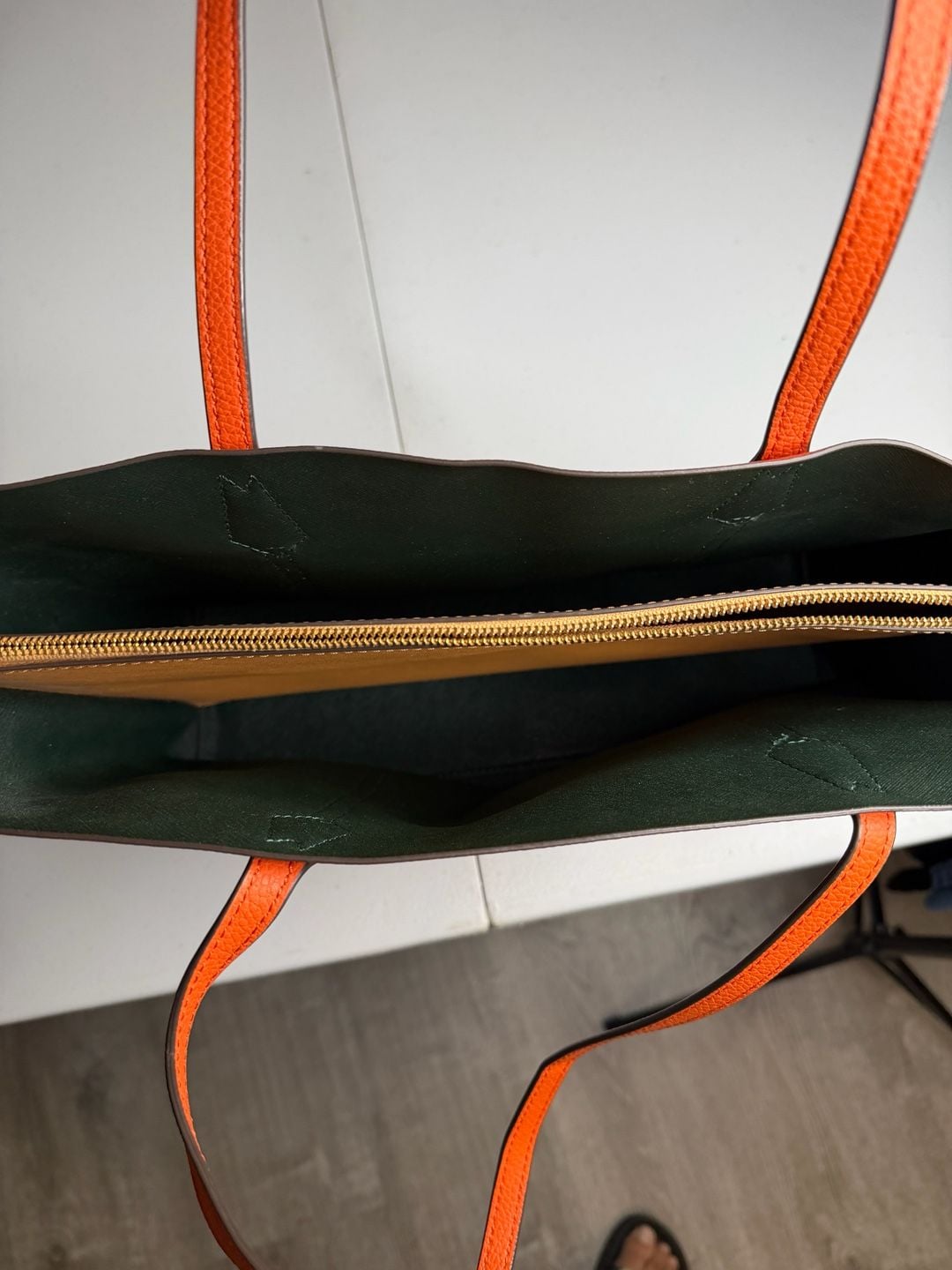 Tory Burch Perry Tote Bag Orange Leather 5