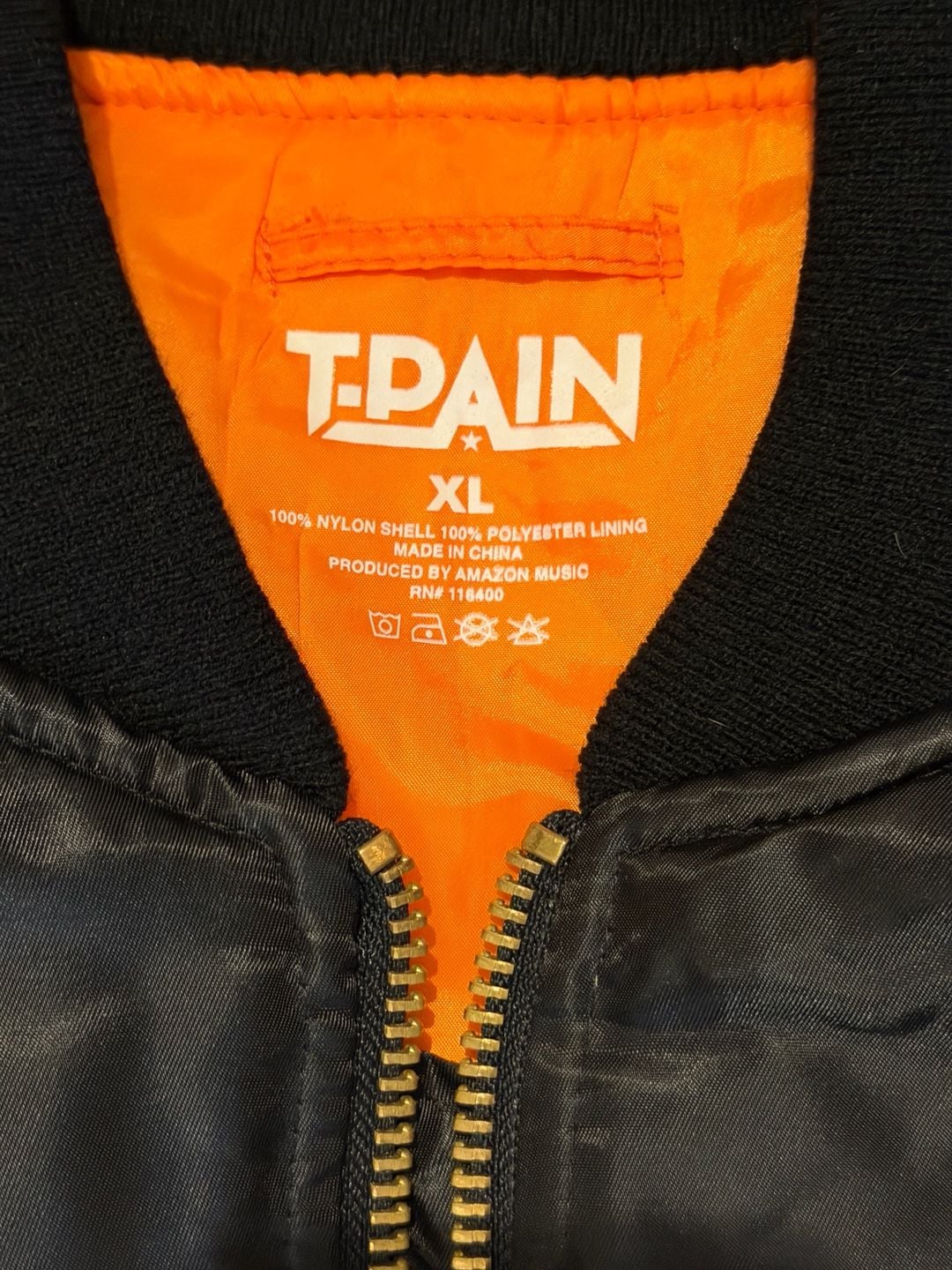 🔥 T-Pain TP20 20 Years of Pain MA-1 Flight Jacket XL NWT Concert Exclusive Rare 7