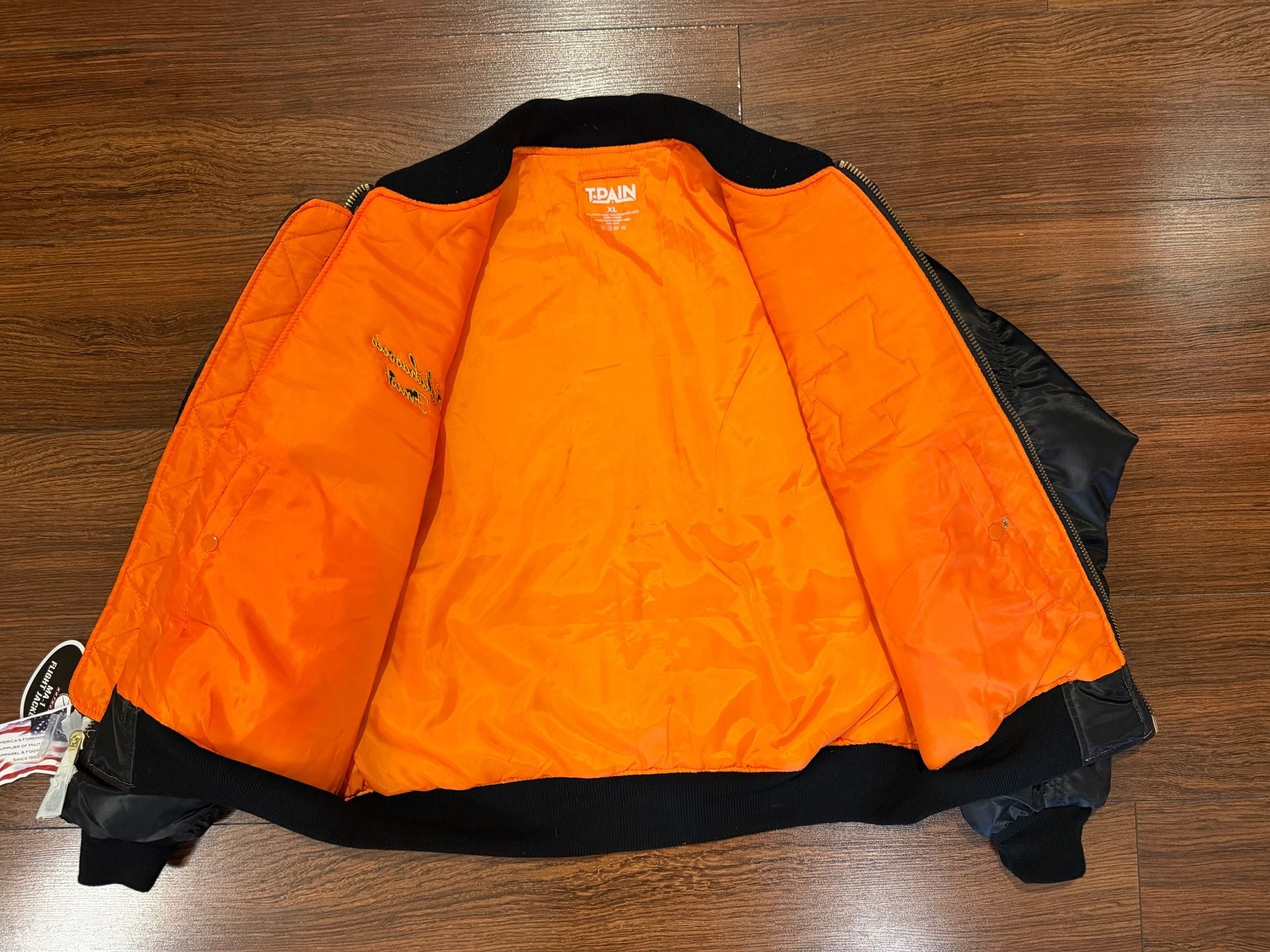 🔥 T-Pain TP20 20 Years of Pain MA-1 Flight Jacket XL NWT Concert Exclusive Rare 13
