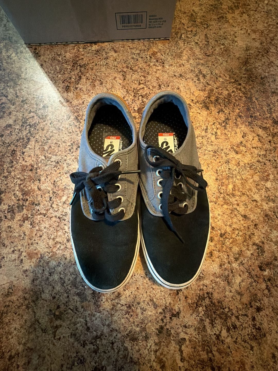 Vans Atwood Low Suede Canvas Black Grey Skate Shoes US 7.0 2