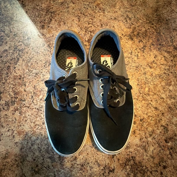 Vans Atwood Low Suede Canvas Black Grey Skate Shoes US 7.0