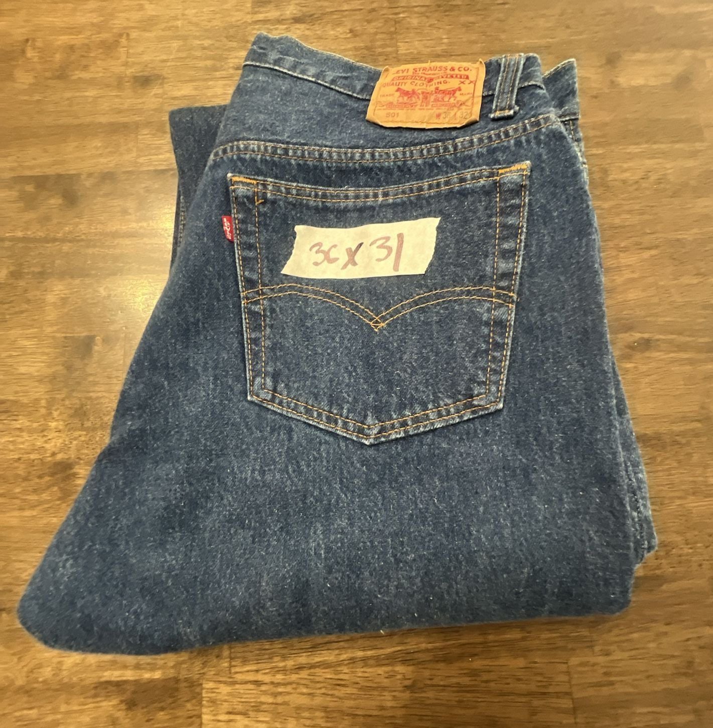 Levi's 501 Size 36x31 Blue Denim Jeans made in USA 12