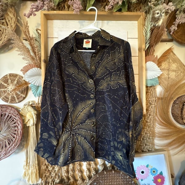 Farm Rio Golden Foliage Pyjama Shirt Size S