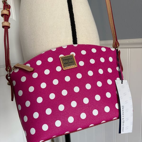 Dooney & Bourke Polka Dot Suki Crossbody Fuchsia BPLKA1696