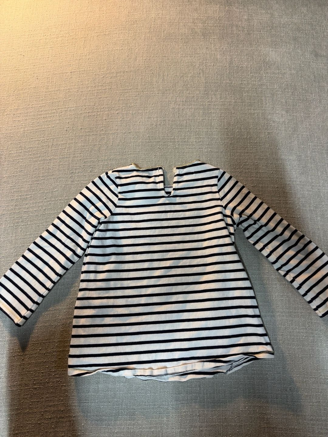 Mudpie Long Sleeve Striped Tunic Top with Plaid Bow Large (4T-5T) 6